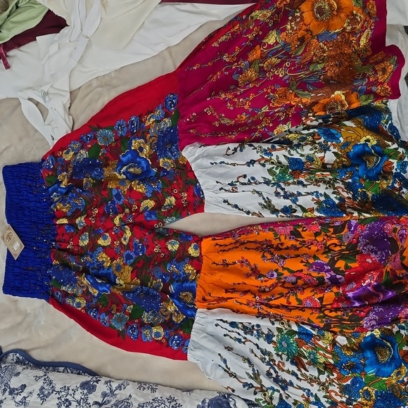 Floral Patchwork Wide-Leg Pants By Kathmandu Imports NWT BOHO - Picture 3 of 3